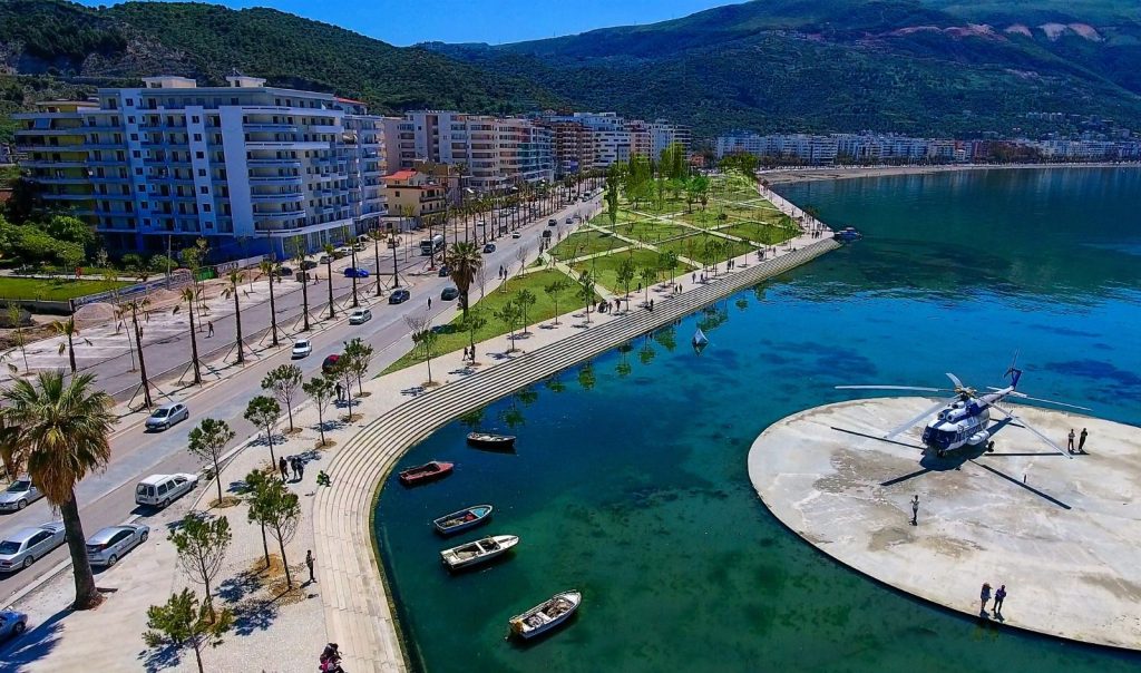 Beautiful coastal view of Vlorë, Albania — taxi transfers and rides with Check Taxi Tirana