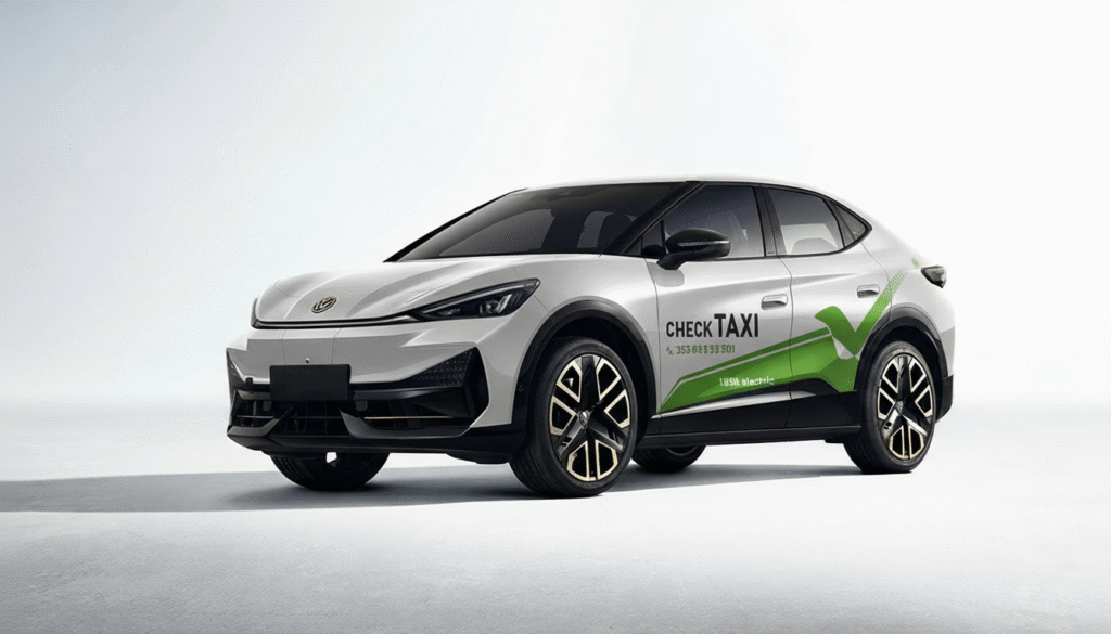 Check Taxi on transparent background for branding and design use